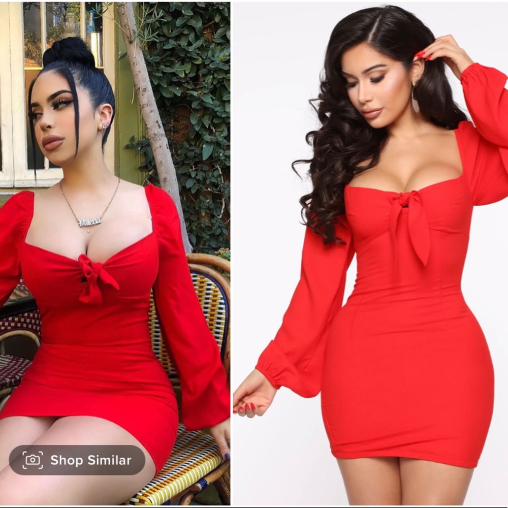 Red mini dress